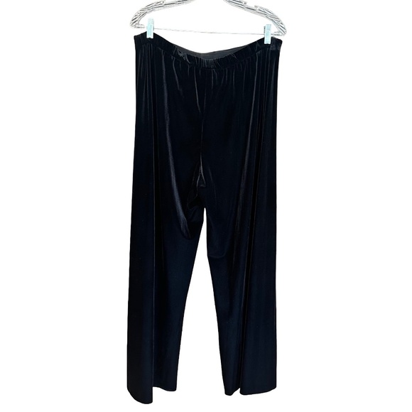 Alex Evenings Women's Black Velvet Flowy Pull On Pants Elastic Waist Size XL - Picture 1 of 14